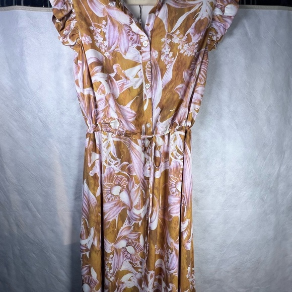 NWT Atelier New York Floral Print Midi Dress in Copper & Pink size 6 - Picture 8 of 13
